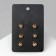 Pusets 3 pairs "owl and crown", the color is red-white in gold