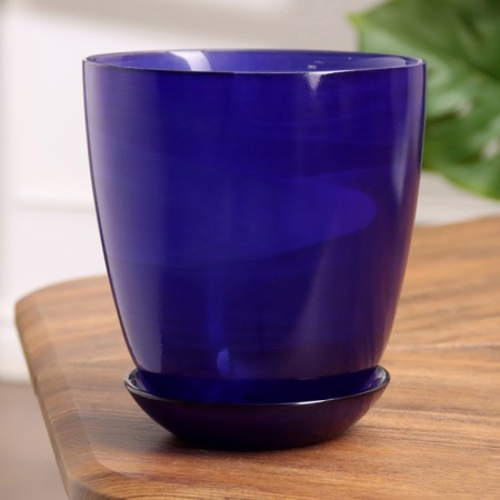 Flower pot with pallet No. 3 "Aleb" lilac, 1 liter
