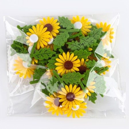 Adhesive -based felt decor, set 20 pcs., Size 1 pc. - 6 × 5 cm, yellow color-4