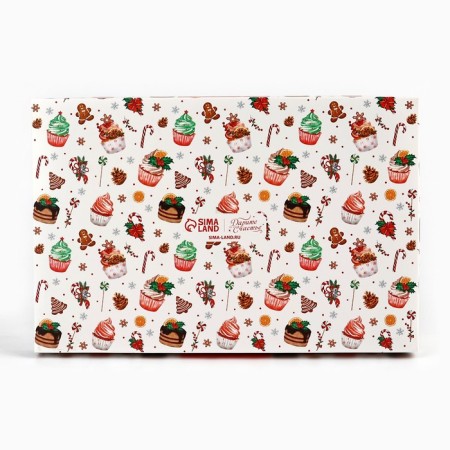 Box for musser cakes “Happy New Year”, sweets, 27 x 17.8 x 6.5 cm, New Year-3
