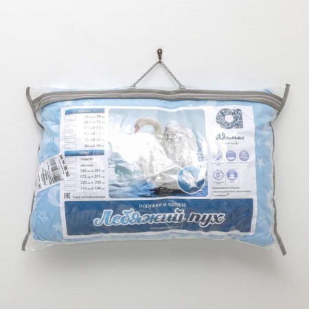 Adamas pillow "Swan fluff", size 40x60 cm, Polikotton case-1