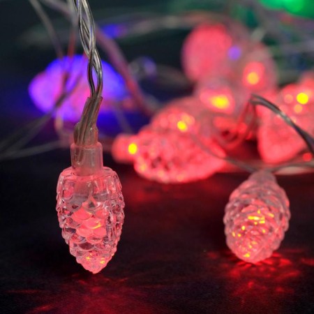 Garland “thread” 5 m with nozzles “Big”, IP20, transparent thread, 20 LED, glow of multi (RG/RB), flashing, 220 V