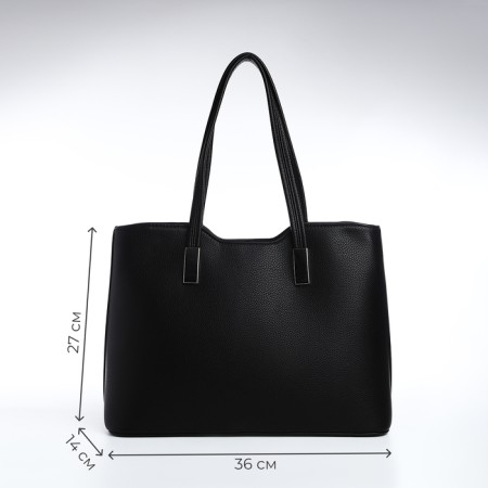 Female bag Textura, tout, average size, black color-2