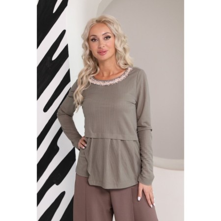 Female blouse, size 42, khaki color