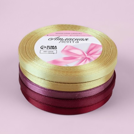 A set of satin ribbons "Autumn", 5 pcs, size 1 tape: 6 mm × 23 ± 1 m-2