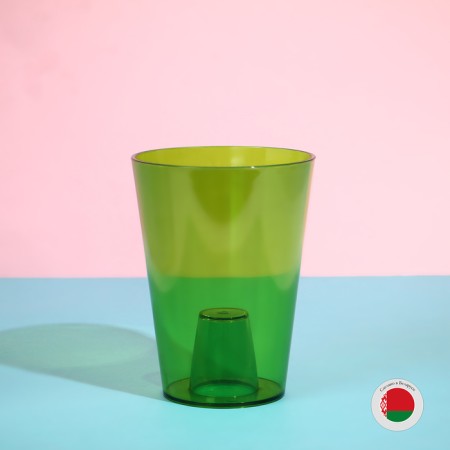 Pot for orchids, 1.2 l, 12.5 × 16.6 cm, plastic, transparent green-3