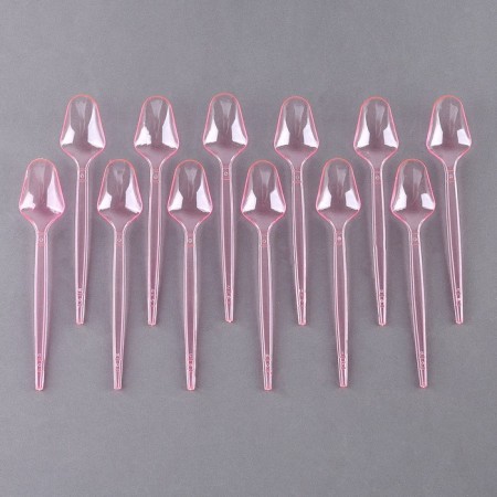 Tablespoons are plastic, in the set 12 pcs., Pink color-1
