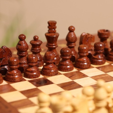 Road chess 20.5x20.5x7 cm, shisham tree-1