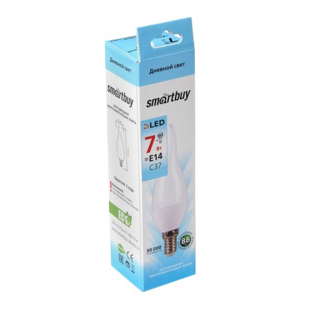 Smartbuy, E14, C37, 7 W, 4000 K, Mattevo glass, daylight, daylight white light-1