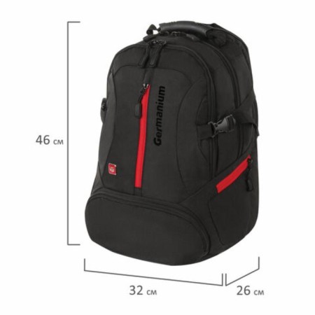 Germanium "S-03" University, with a laptop departure, increased volume, black, 46x32x26 cm 226949-20