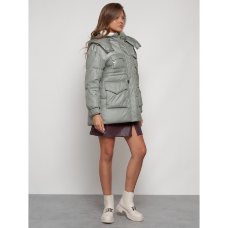 Winter jacket is women, size 44, the color is light green-2