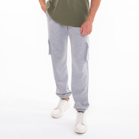 Male pants, color gray melange, size 44