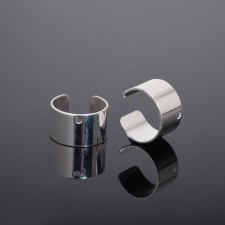 Fundamentals for caffes 10 × 6 mm with a hole of 1 mm (set of 5 pairs), silver color