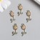 Decor for creativity metal, enamel, rhinestones "Tulip" gold mix 1.2x3 cm
