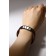 Bracelet Leather "Mulan" 4 links, brown color in black silver, l = 20.5 cm