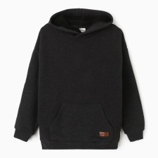 Children's sweatshirt, color black melange, height 170 cm