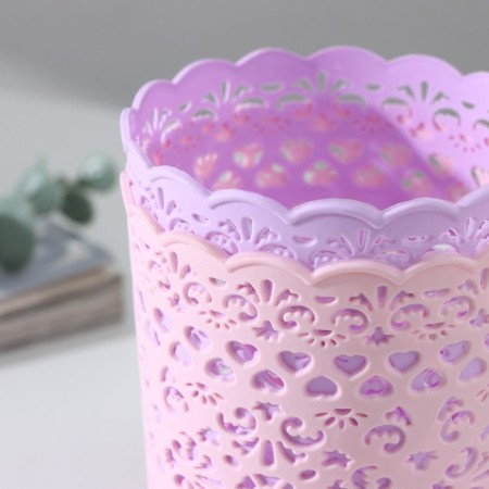Basket for storage "lace pattern", plastic, 9.8 × 9.8 × 10 cm, mix color-4