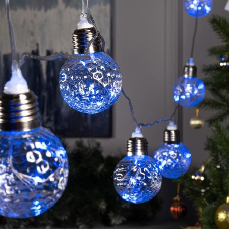 Garland “thread” 3 m with nozzles “ball bulbs”, ip20, transparent thread, 80 LED, glow blue, 8 modes, 220 V