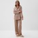 Female pajamas (shirt, trousers) kaftan "strip", coffee, r.48-50