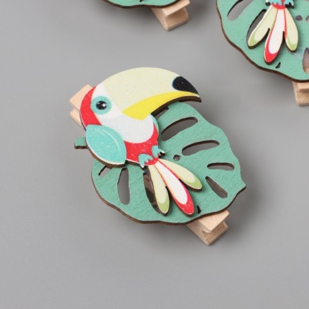Decor for creativity wood "clothespin. Sleeping cupboard on the sheet" set of 3 pcs 1.3x3.3x4.5 cm-1