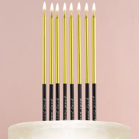 Candles for the cake "On your special day", gold, 8 pcs.-6