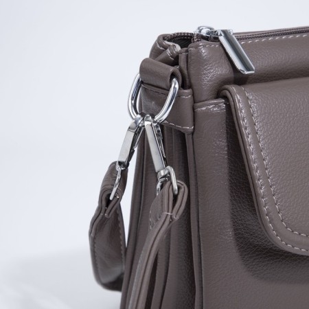 Cross-Bodi Bag on a zipper, beige color-4