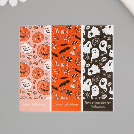 Stick Paper "Ghosts, pumpkins, bats" set 20 pcs 10x10 cm-1
