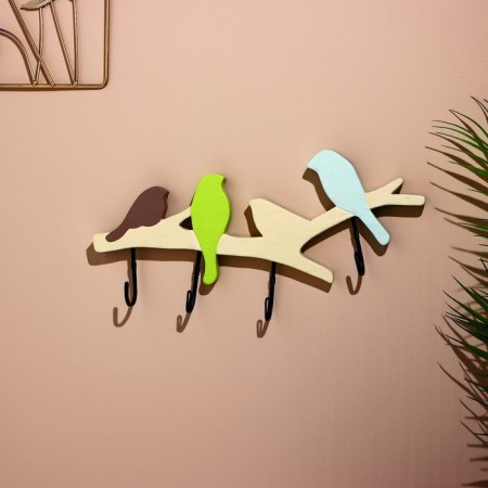 Hanger "birds" wood (4 hooks) 40 cm