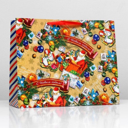 Laminated horizontal "Mail of Santa Claus", 49 x 40 x 19 cm-2