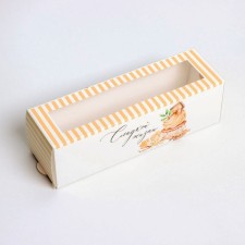 Box for Makarun, confectionery packaging, “Sweet life”, 18 x 5.5 x 5.5 cm