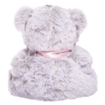 Soft toy "Bear with a bow", the color is light gray, 14 cm-2