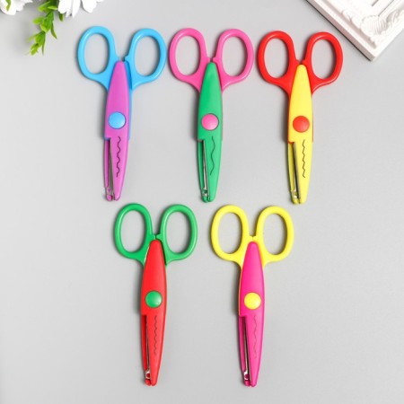 Scissors of embossed "Flower" (set 5 pcs) 13 cm mix-8