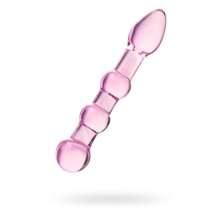 Sexus Glass bilateral phallimitator, glass, pink, 18 cm