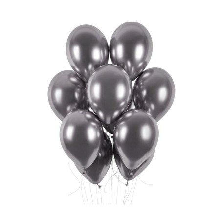 Latex ball 14 "Chrome", set 50 pcs., Silver color-1