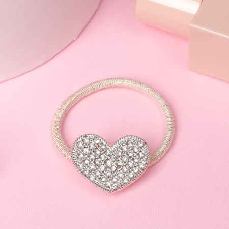 Hair elastic band "overflow" heart, 3 cm-1