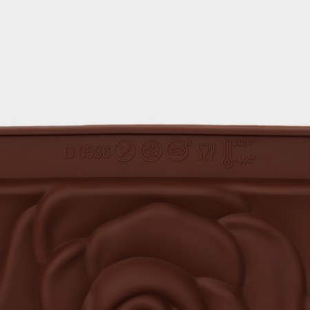 Form for chocolate of the Dolyan "Rose", silicone, 17.5 × 10.5 × 1 cm, brown color-5