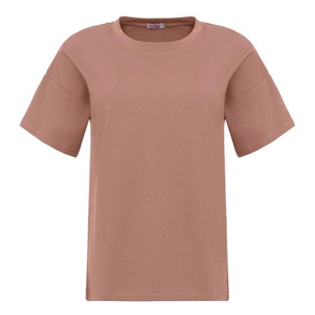 T-shirt female plain Minaku Regular Fit: brown color, river 54-4