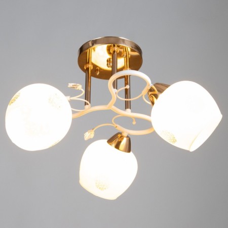 Chase "Olivia" 3x60W E27 gold, white 48x48x28cm-1