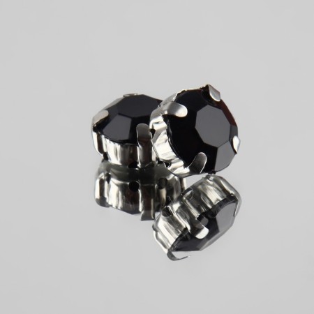 Rhinestones are sewing “circle”, in the frame, d = 10 mm, 20 pcs, black color-3