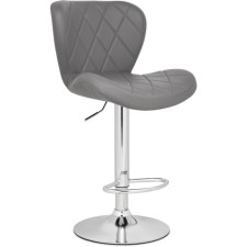 Barrier stool Porch metal/eco -leather, chrome/gray 47x53x89 cm