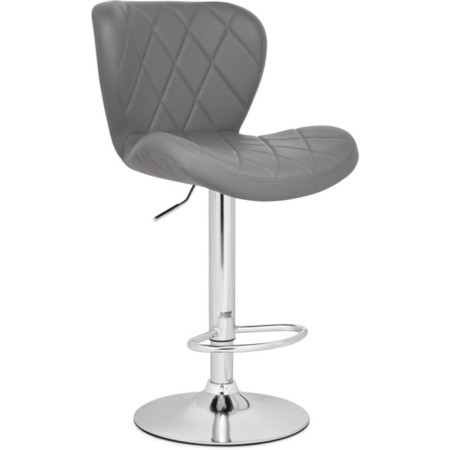 Barrier stool Porch metal/eco -leather, chrome/gray 47x53x89 cm