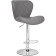 Barrier stool Porch metal/eco -leather, chrome/gray 47x53x89 cm