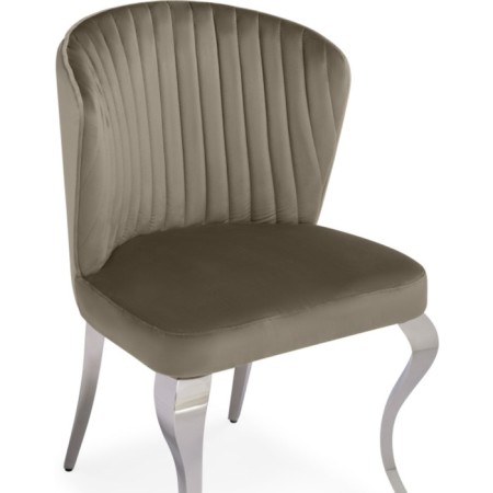 SHALS on a metal frame Edwin Metal/velor, chrome/beige 57x56x86 cm-4