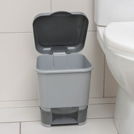 Garbage container with pedal, 8 l, 24 × 25.5 × 29.5 cm, color gray color-1