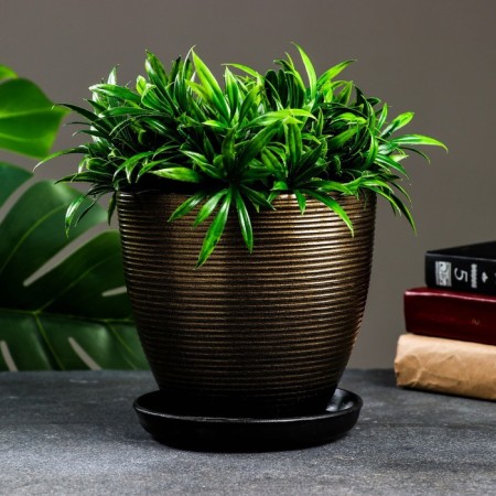 Flower pot "sophistication" brown, 2.4 liters