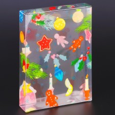 New Year. Box gift New Year's folding PVC 