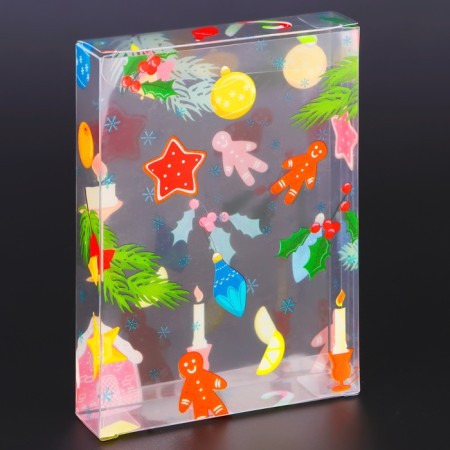 New Year. Box gift New Year's folding PVC "New Year's mood" 11 x 8 x 2 cm.