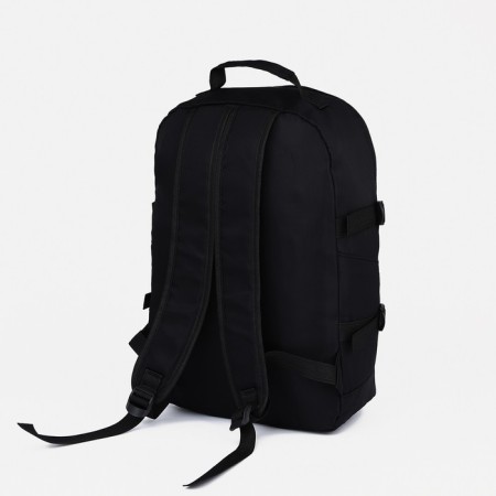 Young backpack from textiles on lightning, 3 pockets, black color-3