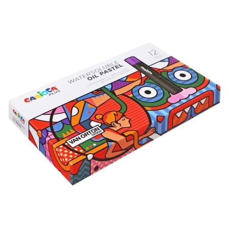 Oil pastel 12 colors, carioca plus, bright opaque colors, watercolor effect, cardboard packaging-3