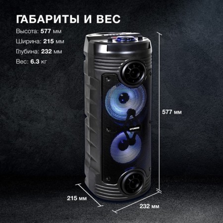 Hyundai H-Mc170 Black 80W FM USB BT SD/MMC mines-9